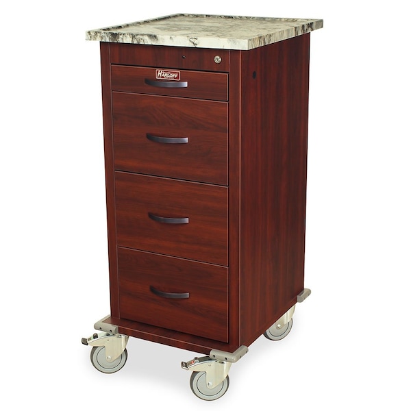 Wood Vinyl Wrapped Carts 4 Drawer, Narrow Wood Vinyl Punch Card Medication Cart WV240PC - main